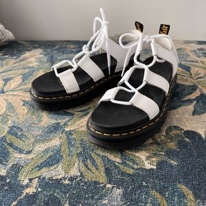 Dr. Martens White Nartilla Platform Sandals